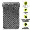 Ultralekki materac dmuchany dwuosobowy do spania na kemping i trekking HyperMotion Campmat – 190x120 cm – szary